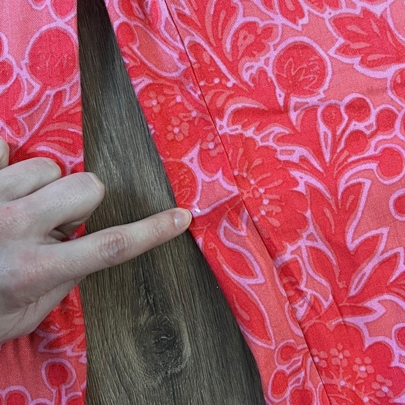 NWOT Sigrid Olsen “Signature” Pink Red Floral Linen Pants Sz 6 - Picture 7 of 11